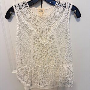 White Lace Front Tank Top